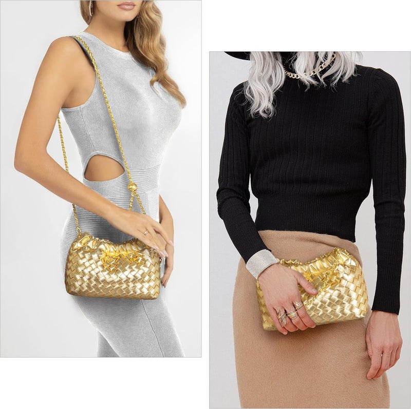 Joryin Woven Women's Crossbody Bag & Evening Purse, Trendy Dumpling Clutch & Hobo Cloud Shoulder Bag Trendy Dumpling Clutch - Image 3